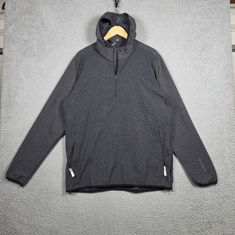 Cole‎ Haan Zerogrand Jacket Mens Large Black Anorak WP Pullover Dry-Tex Packable